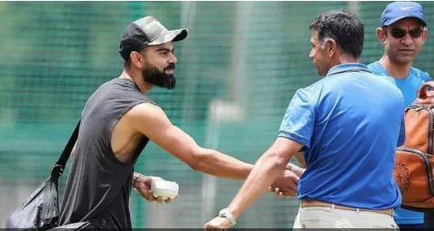 Rahul Dravid meets Virat and co.