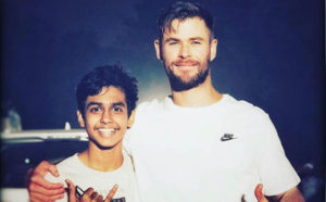 Extraction actor Rudhraksh Jaiswal and Chris Hemsworth