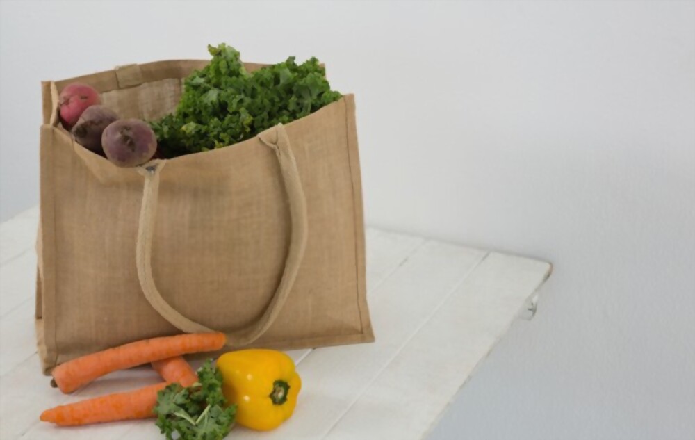 vegetables in a jute bag